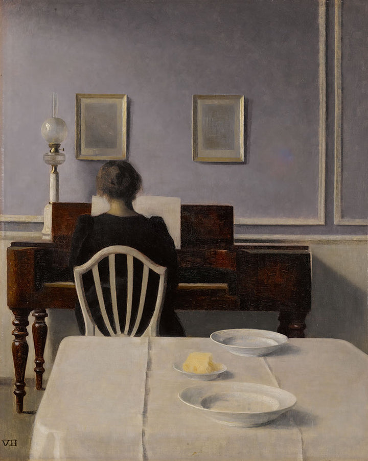 Interior with Woman at Piano, Strandgade 30 by Vilhelm Hammershøi - Art Print - Zapista