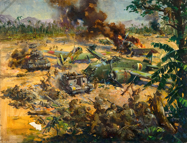 Invasion Scene in Far East by Terence Cuneo - Art Print - Zapista