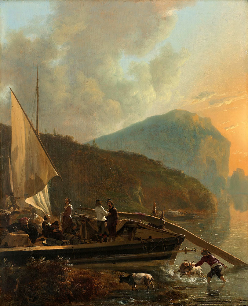 Italianate River Landscape by Adam Pynacker - Art Print - Zapista