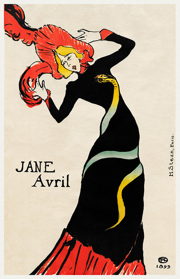 Jane Avril (1899) by Henri de Toulouse–Lautrec - Art Print - Zapista