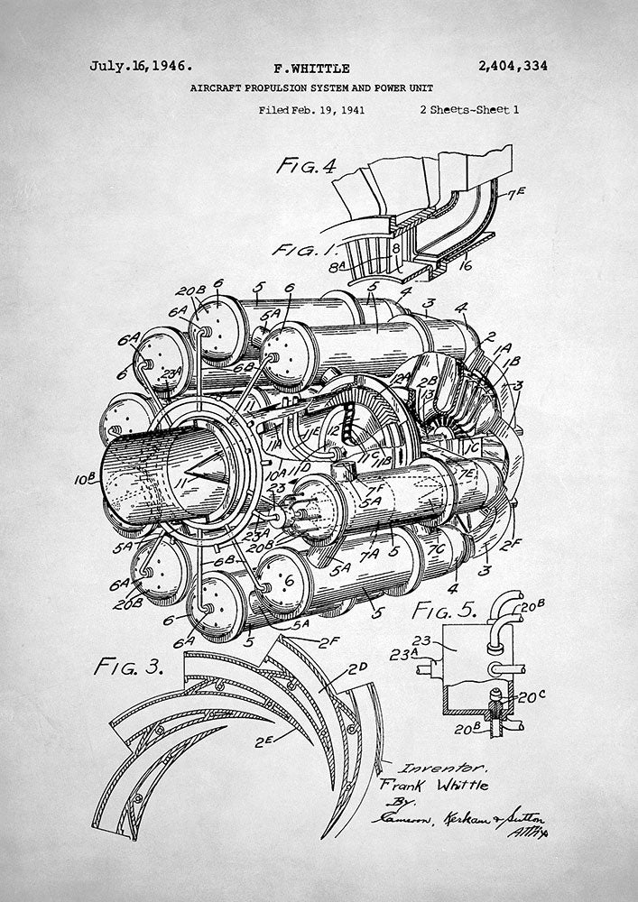 Jet Engine Patent - Art Print - Zapista