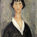 Jeune Fille Aux Cheveux Noirs by Amedeo Modigliani - Art Print - Zapista