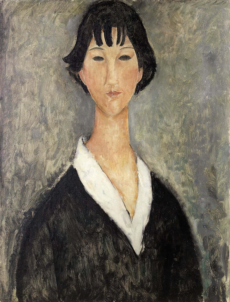 Jeune Fille Aux Cheveux Noirs by Amedeo Modigliani - Art Print - Zapista