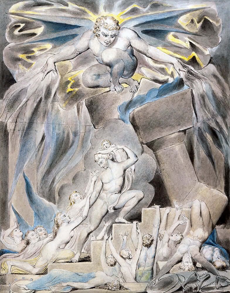 Job's Sons and Daughters Overwhelmed by Satan by William Blake - Art Print - Zapista