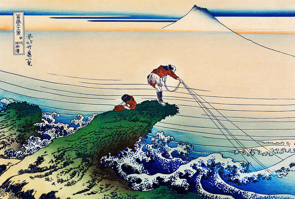 Kajikazawa in Kai Province by Katsushika Hokusai - Art Print - Zapista