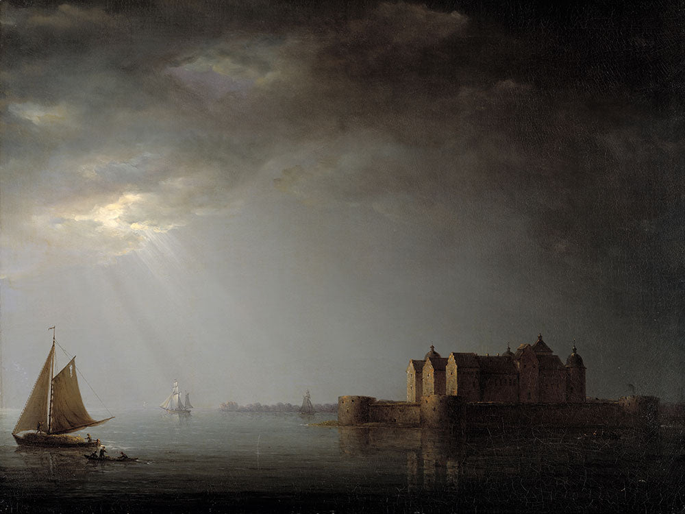 Kalmar Castle by Moonlight by Carl Johan Fahlcrantz - Art Print - Zapista