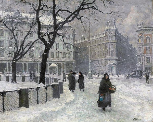 Kongens Nytorv, Copenhagen In Winter by Paul Gustav Fischer - Art Print - Zapista