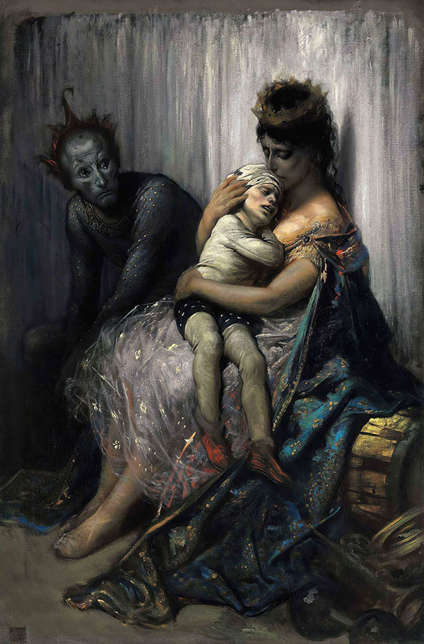 The Family of Street Acrobats: the Injured Child (La Famille du Saltimbanque: L’Enfant Blessé) by Gustave Doré - Art Print - Zapista