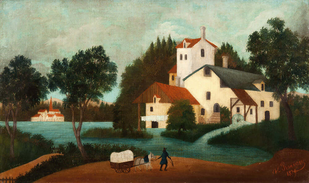 Landscape with Watermill by Henri Rousseau - Art Print - Zapista