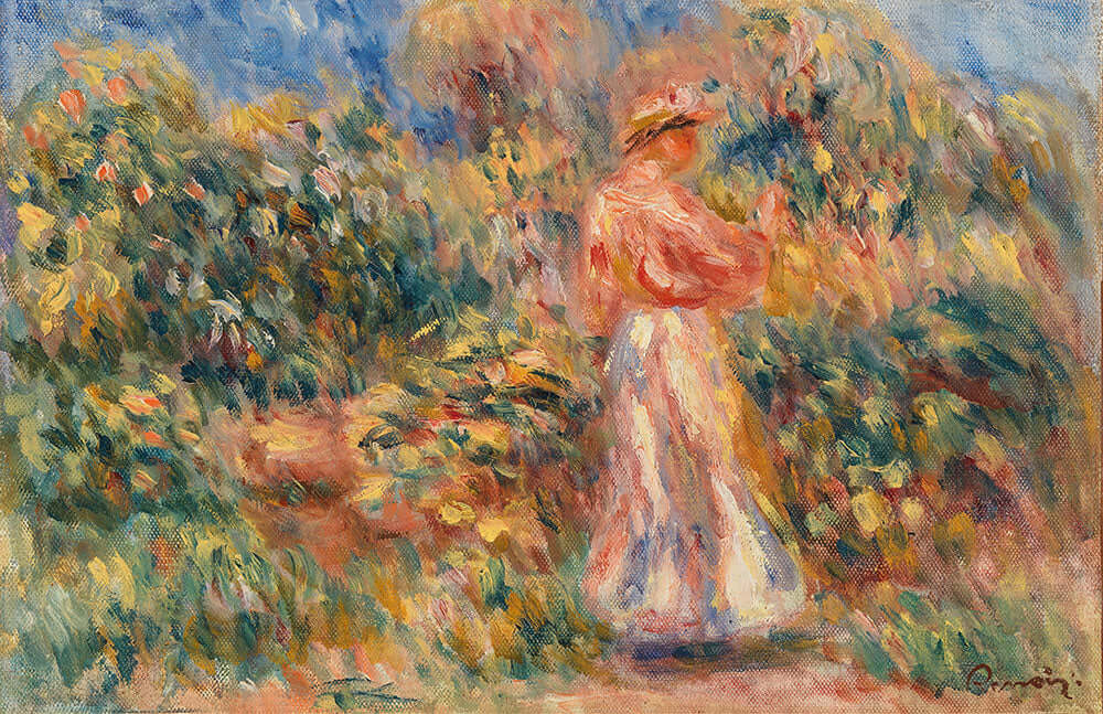 Landscape with Woman in Pink and White by Pierre-Auguste Renoir - Art Print - Zapista