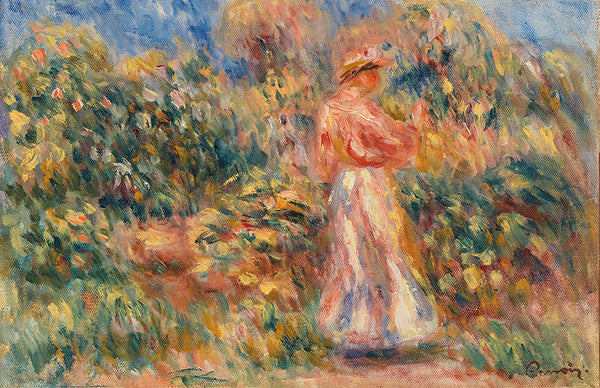 Landscape with Woman in Pink and White by Pierre-Auguste Renoir - Art Print - Zapista