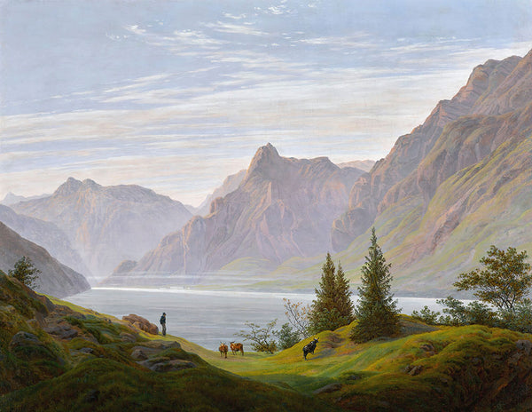 Landscape with Mountain lake, Morning by Caspar David Friedrich - Art Print - Zapista