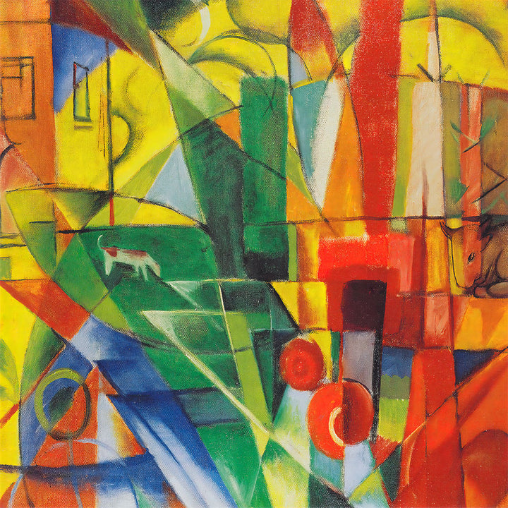 Landschaft mit Haus, Hund und Rind by Franz Marc - Art Print - Zapista