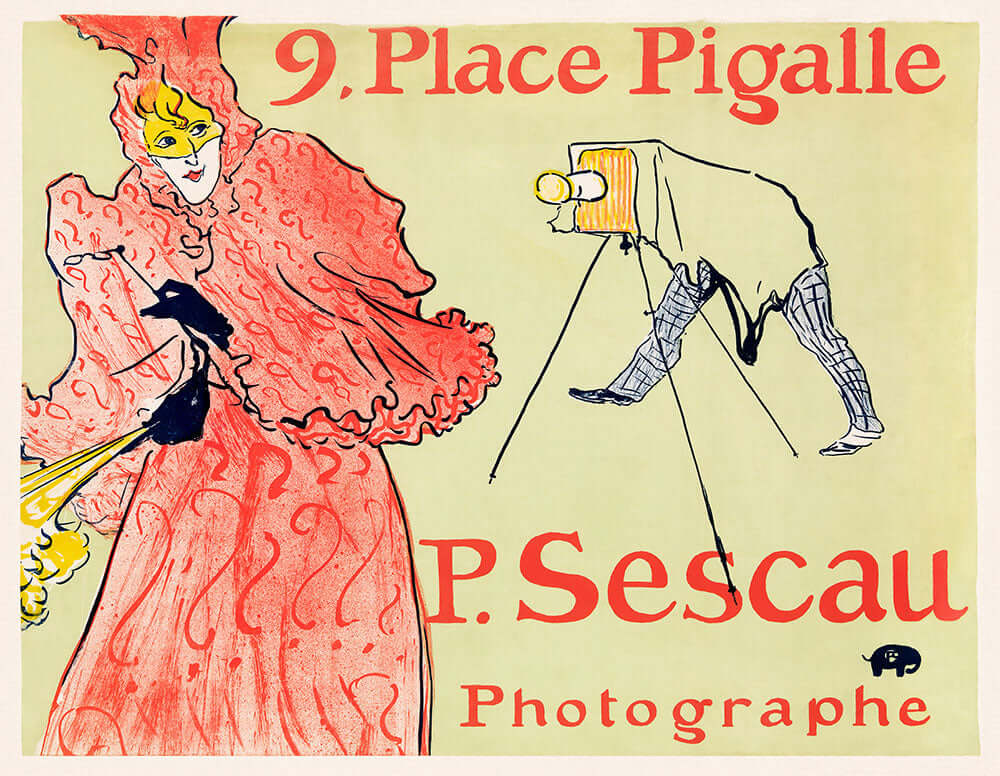 The Photographer Sescau (Le Photographe Sescau) by Henri de Toulouse-Lautrec - Art Print - Zapista