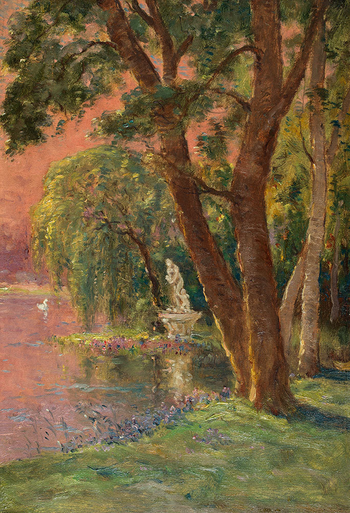 Le lac d'amour - le lever du soleil - la statue de Venus et Cupidon by Marie-Joseph Clavel - Art Print - Zapista