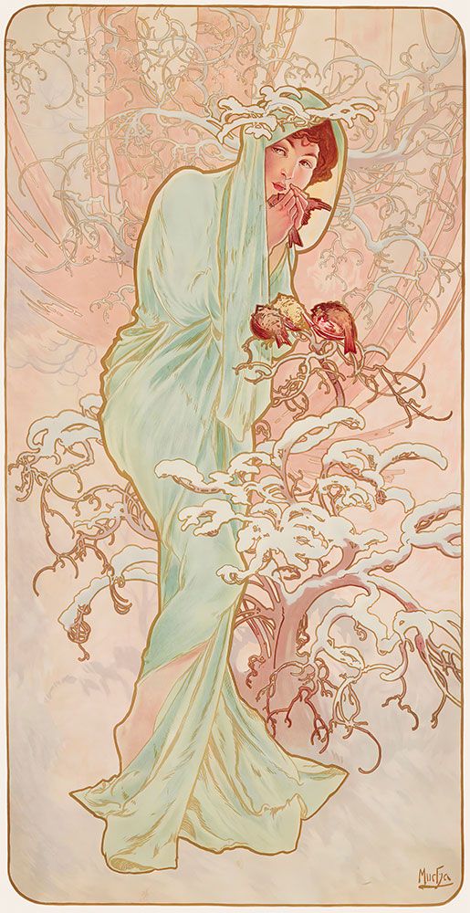 Les Saisons - Hiver by Alphonse Mucha - Art Print - Zapista