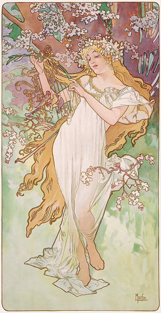 Les Saisons - Printemps by Alphonse Mucha - Art Print - Zapista