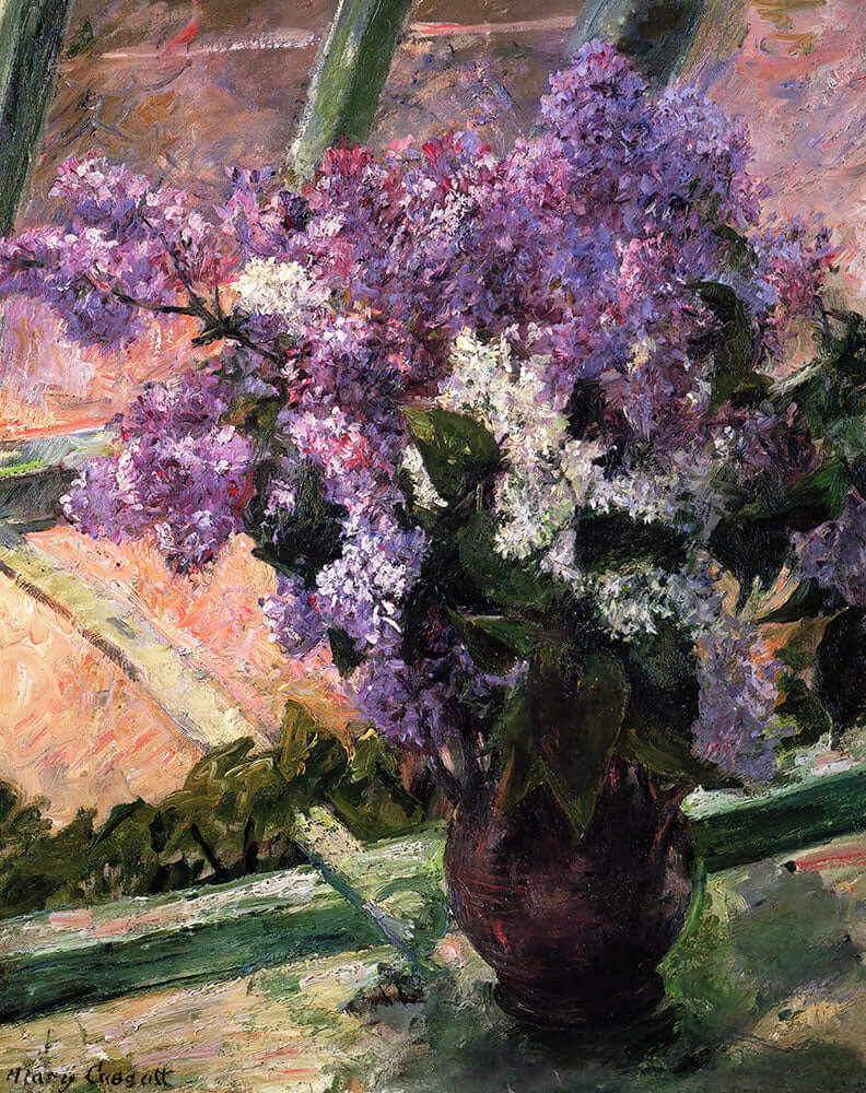 Lilacs in a Window by Mary Cassatt - Art Print - Zapista