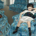 Little Girl in a Blue Armchair by Mary Cassatt - Art Print - Zapista