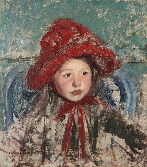 Little Girl in a Large Red Hat by Mary Cassatt - Art Print - Zapista