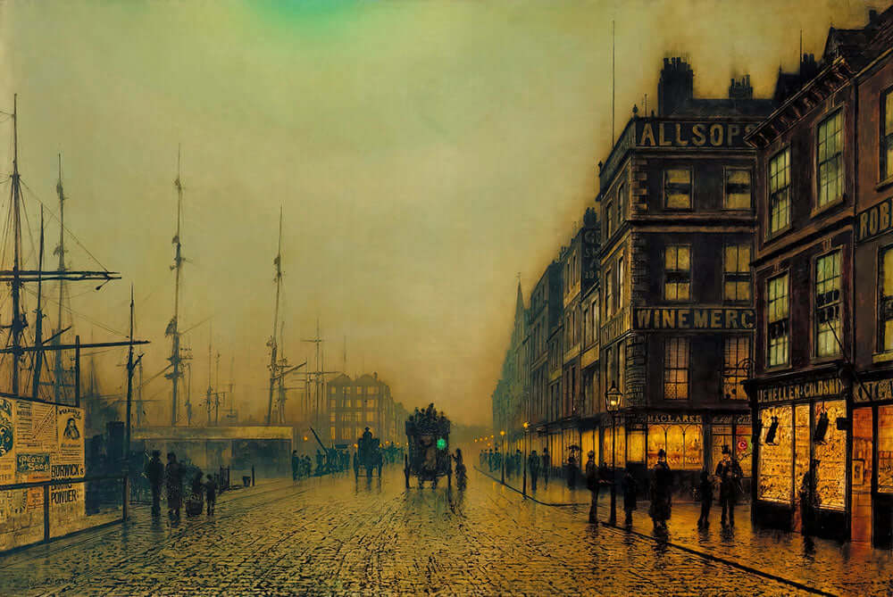 Liverpool Quay by Moonlight by John Atkinson Grimshaw - Art Print - Zapista