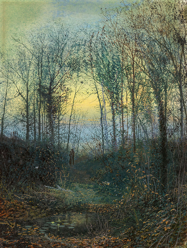 Lovers in a Wood by John Atkinson Grimshaw - Art Print - Zapista