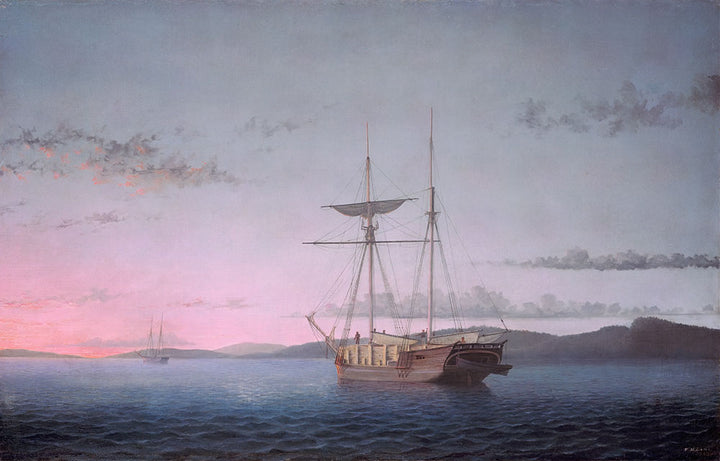 Lumber Schooners at Evening on Penobscot Bay by Fitz Henry Lane - Art Print - Zapista