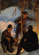 Lumberjacks around a Campfire by Pekka Halonen - Art Print - Zapista