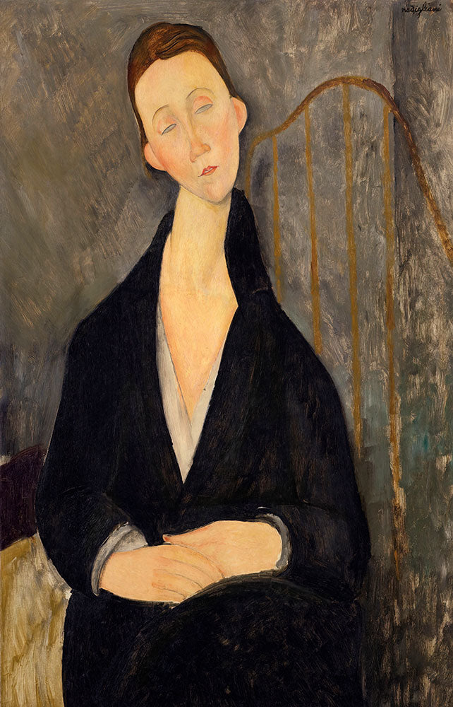 Lunia Czechowska (à la robe noire) by Amedeo Modigliani - Art Print - Zapista