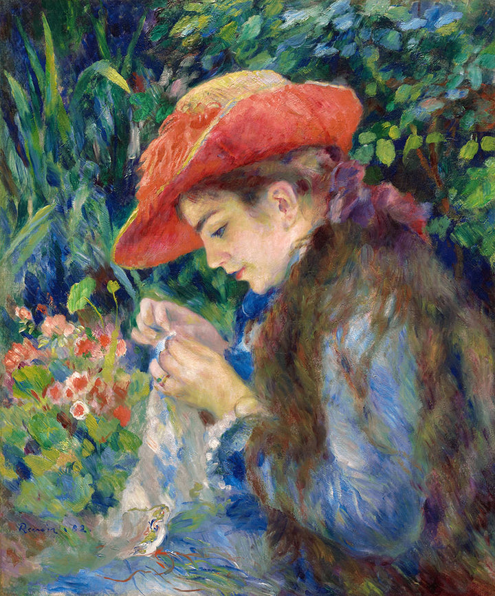 Marie-Thérèse Durand-Ruel Sewing by Pierre-Auguste Renoir - Art Print - Zapista