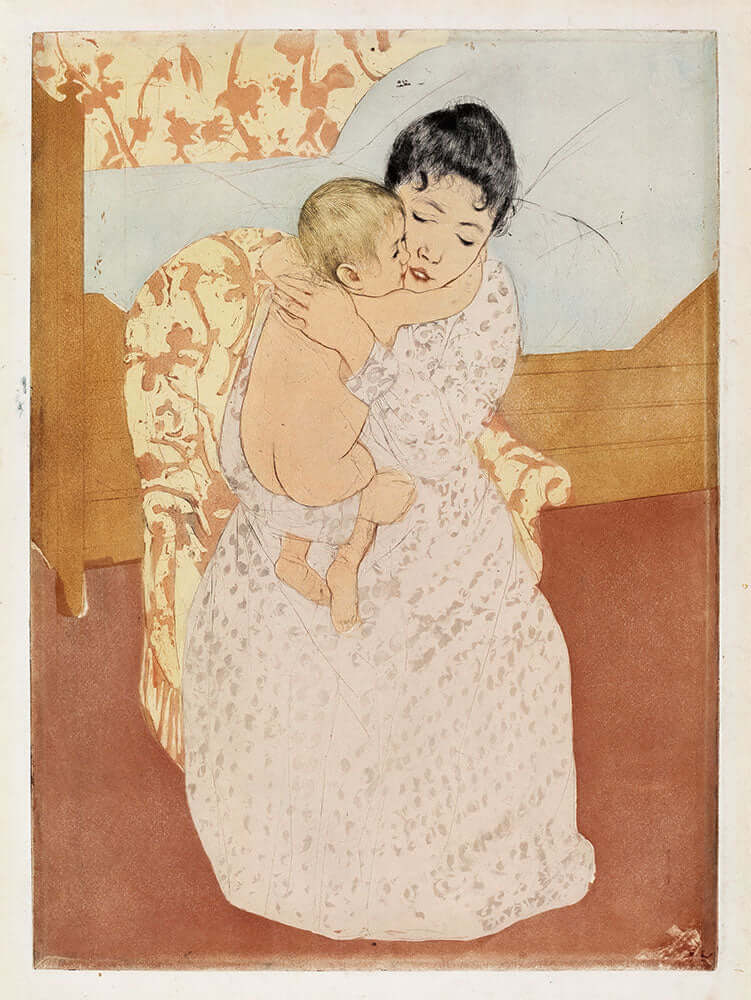 Maternal Caress by Mary Cassatt - Art Print - Zapista