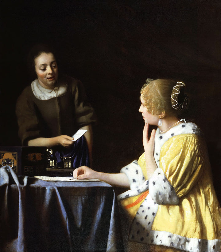 Mistress and Maid by Johannes Vermeer - Art Print - Zapista