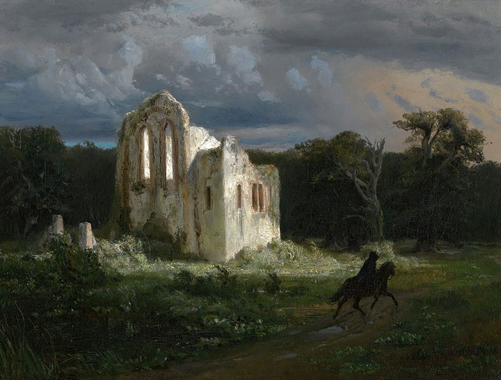 Mondscheinlandschaft Mit Ruine - Moonlit Landscape by Arnold Böcklin - Art Print - Zapista