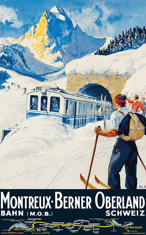 Montreux Ski - Art Print - Zapista