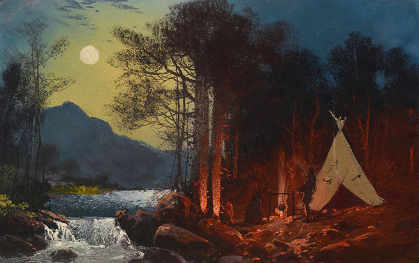 Moonlight Encampment by Carl Wimar - Art Print - Zapista