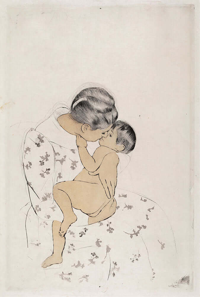 Mother's Kiss by Mary Cassatt - Art Print - Zapista