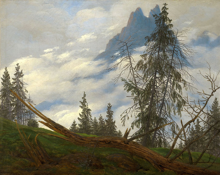 Mountain Peak with Drifting Clouds by Caspar David Friedrich - Art Print - Zapista