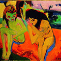 Nackte Madchen Unterhalten Sich by Ernst Ludwig Kirchner - Art Print - Zapista