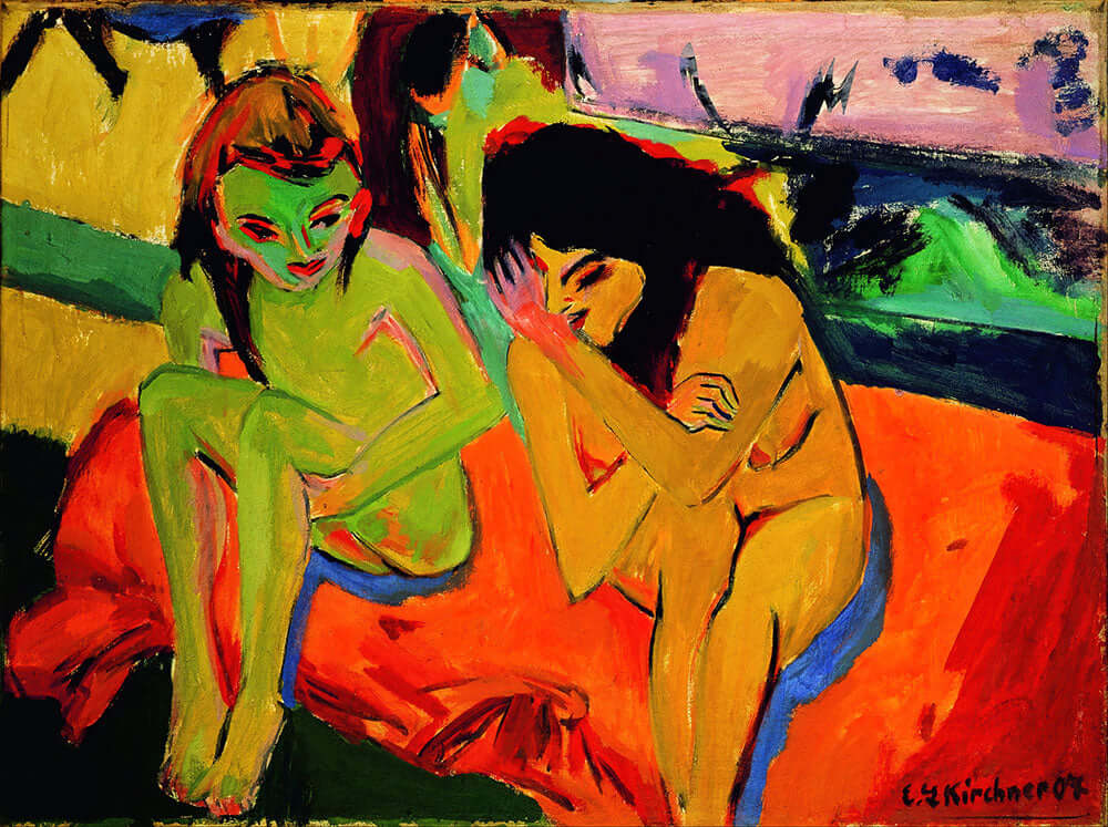 Nackte Madchen Unterhalten Sich by Ernst Ludwig Kirchner - Art Print - Zapista