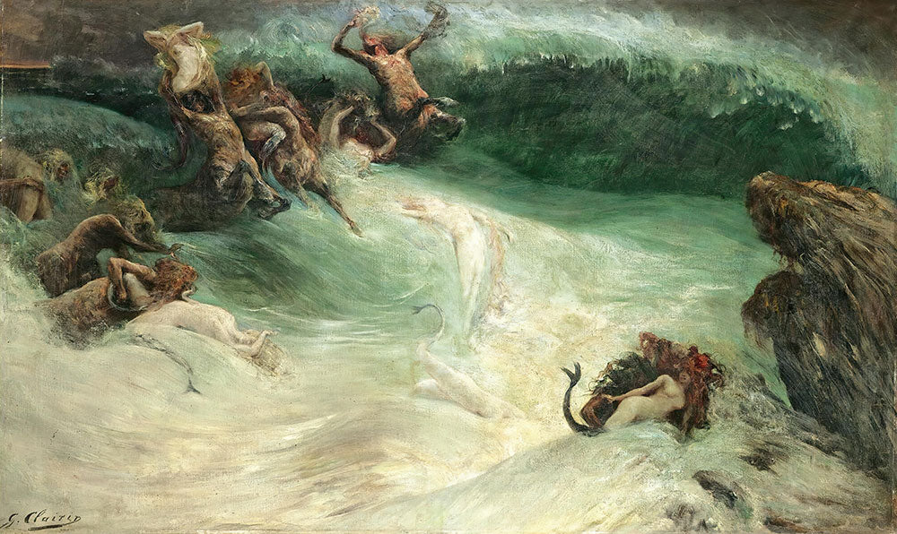 Naiades et Centaures dans les Vagues by Georges Jules Victor Clairin - Art Print - Zapista