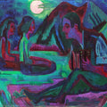 Night Moon, Accordion Player by Moonlight by Ernst Ludwig Kirchner - Art Print - Zapista