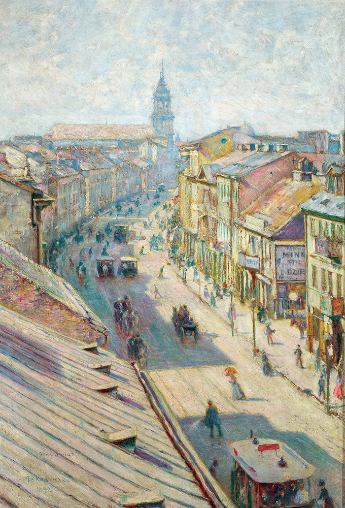 Nowy Swiat Street in Warsaw on a summer day by Władysław Podkowiński - Art Print - Zapista