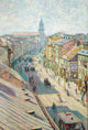 Nowy Swiat Street in Warsaw on a summer day by Władysław Podkowiński - Art Print - Zapista