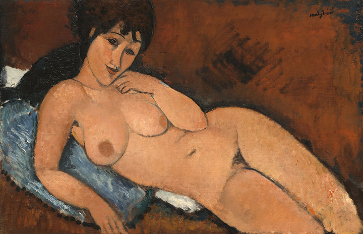 Nude on a Blue Cushion by Amedeo Modigliani - Art Print - Zapista