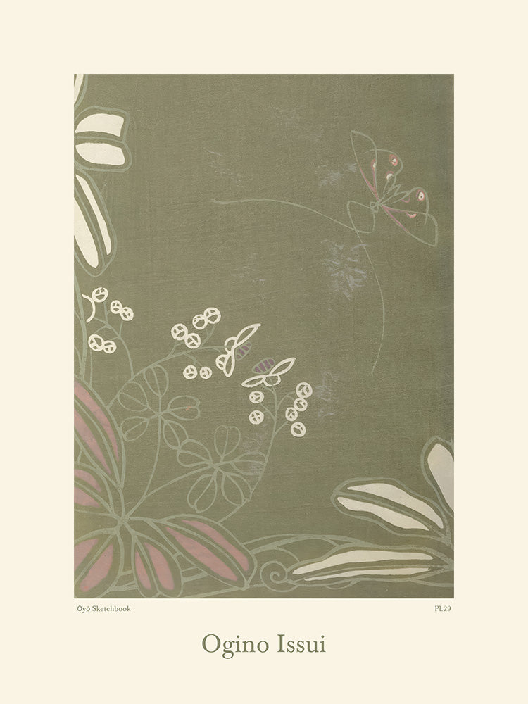 Ōyō Manga, Botanical Study by Ogino Issui - Art Print - Zapista