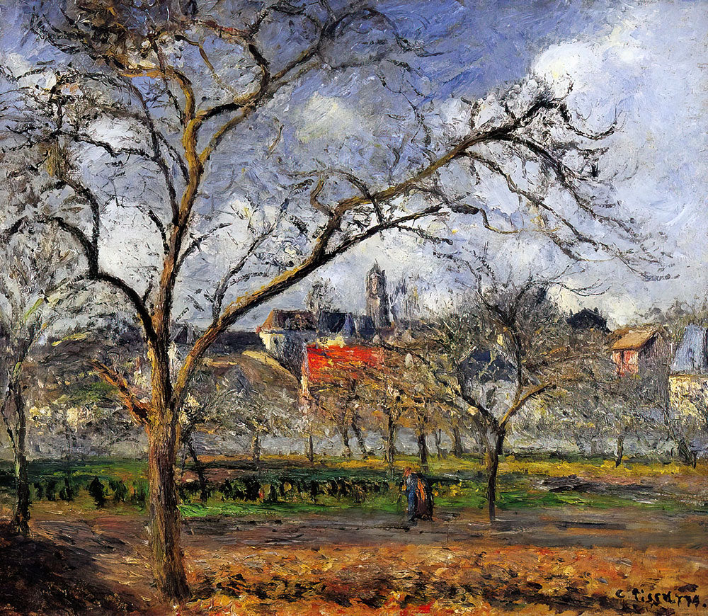 On Orchard in Pontoise in Winter by Camille Pissarro - Art Print - Zapista