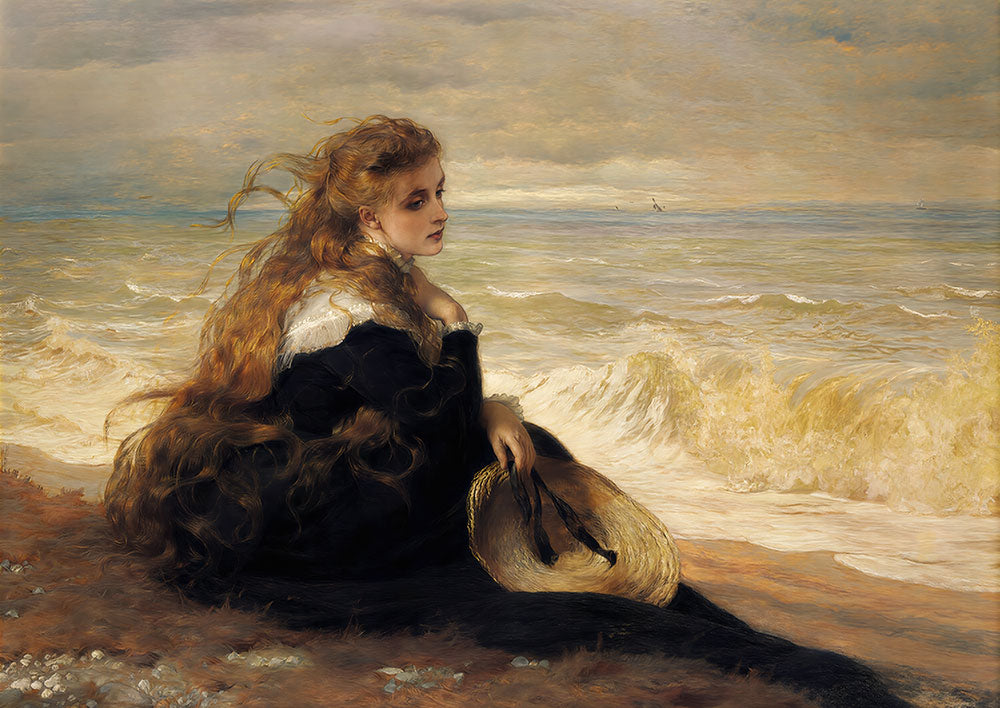 On the Seashore by George Elgar Hicks - Art Print - Zapista