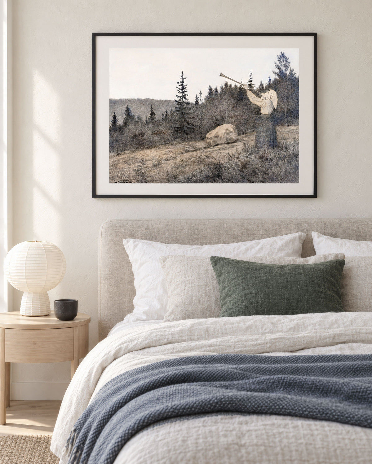 Op under Fjeldet toner en Lur - Art Print