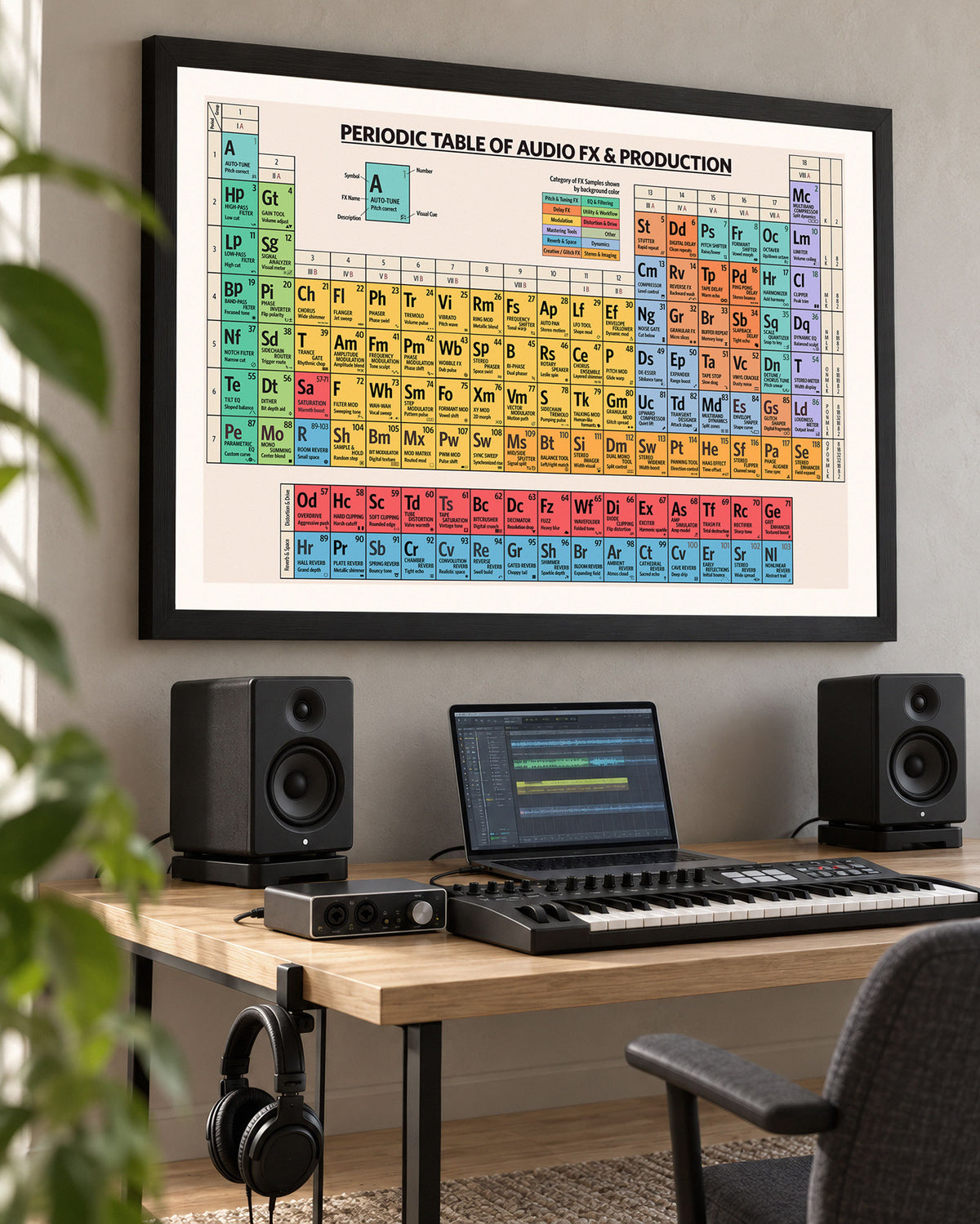 Periodic Table of Audio FX and Production - Art Print