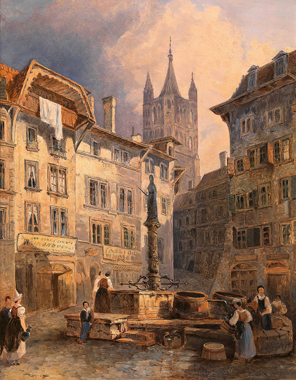Place de Palud in Lausanne by Adalbert Stifter - Art Print - Zapista